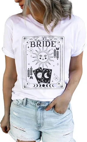 Miniatura 8 de Camisa de novia para mujer, camiseta de bachillerato para despedida de soltera, camiseta de novia de bruja, camiseta para novia, boda, luna de miel