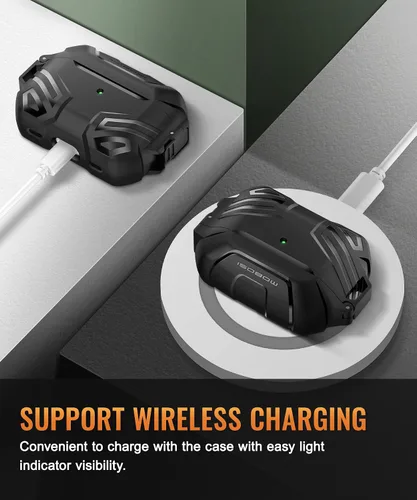 Miniatura 4 de MOBOSI Funda para AirPods Pro 2 con cerradura, compatible con funda Airpod Pro de 2ª/1ª generación, funda protectora de grado militar con kit
