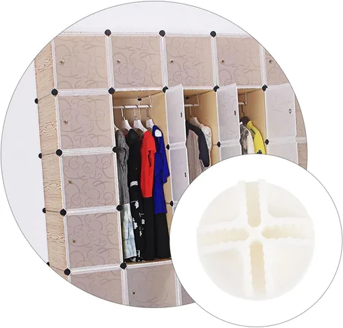 Miniatura 8 de Zerodeko Paquete de 20 conectores de plástico ABS para cubos de almacenamiento modulares, conectores de almacenamiento de cubos de alambre, Blanco