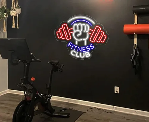 Miniatura 2 de Letrero de neón con barra de luces LED de neón para decoración de gimnasio, gimnasio, sala de entrenamiento, centro de fitness, club deportivo
