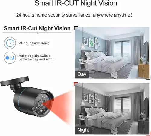 Miniatura 2 de Sistema de cámara de seguridad para el hogar 3000TVL Vigilancia DVR Kits, 4 unids con cable 1080P AHD/CVI/TVI cámara coaxial HD