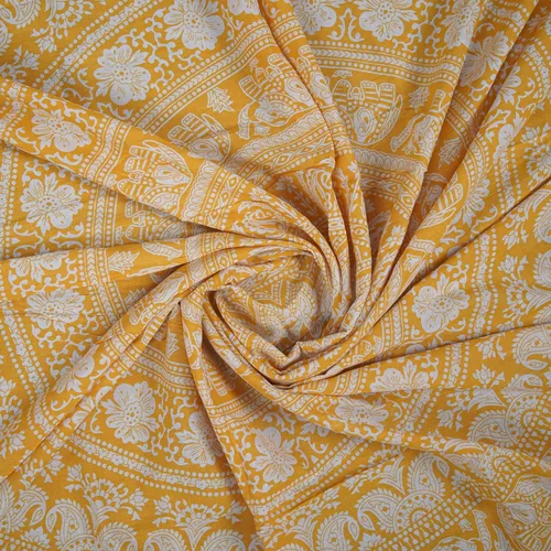 Miniatura 4 de Craft Trade - Tapiz de algodón indio con mandala para pared, decoración estética boho hippie para sala de estar, meditación y dormitorio - Amarillo