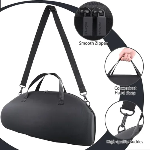 Miniatura 5 de co2CREA Estuche de viaje rígido de repuesto para Boombox 3 Boombox 2 Altavoz Bluetooth portátil impermeable (negro + funda gris interior)