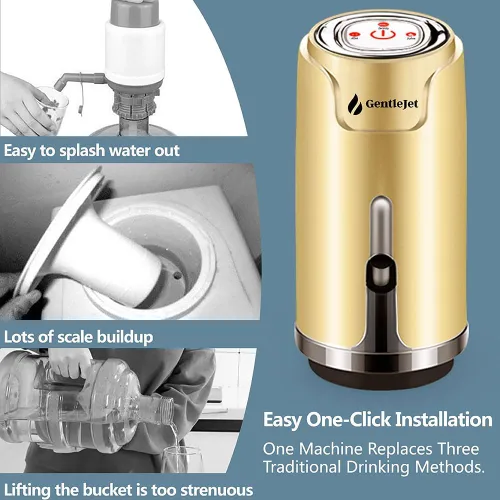 Miniatura 4 de GentleJet Dispensador de agua potable para botella de 5 galones, dispensador de agua portátil recargable eléctrico, bomba de botella de agua
