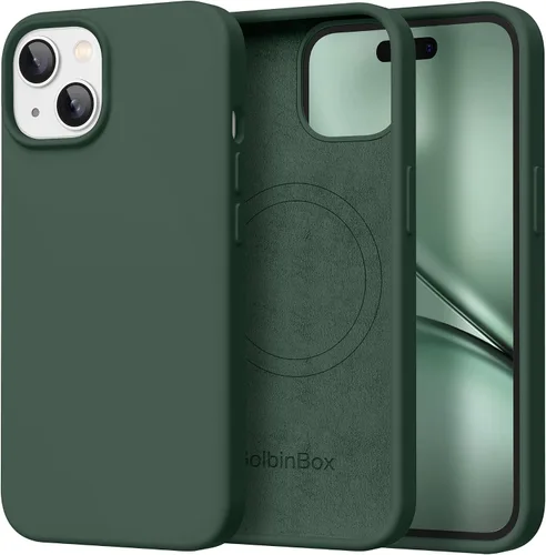 Miniatura 119 de GolbinBox Funda magnética para iPhone 17, compatible con MagSafe, cubierta de silicona integrada para control de cámara, funda de silicona líquida a