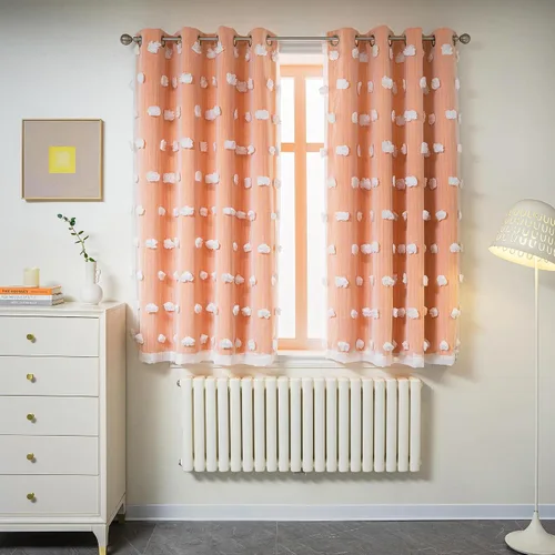 Miniatura 37 de Mysky Home Cortinas de doble capa, dormitorio, traslúcidas, opacas, habitación de niños, comedor, guardería, ojales, oscurecer la habitación, 52 x