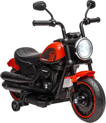Aosom Motocicleta para niños con ruedas de entrenamiento, juguete de 6V para montar para niños de 18 a 48 meses, motocicleta a batería para niños
