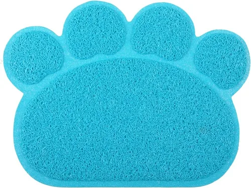 Miniatura 5 de DM Tapete para caja de arena para gatos en forma de pata, 10 colores disponibles, 15.75 x 11.75 pulgadas (Ártico)