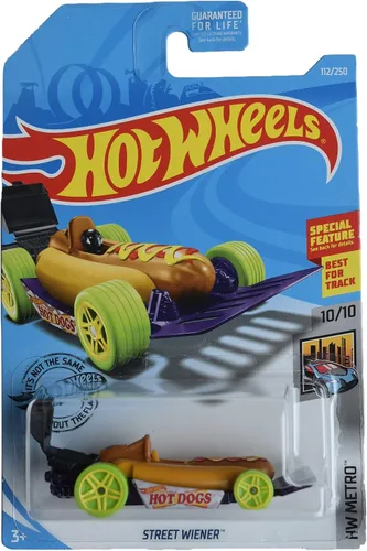 Hot Wheels 2019 HW Metro Street Wiener (Hot Dog Car) 112/250, marrón y morado