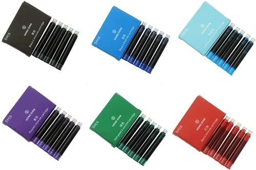 Miniatura 6 de Asvine - Juego de 30 cartuchos de tinta para pluma estilográfica Hongdian en 6 colores (negro, azul, verde, rojo, púrpura, azul claro), diámetro