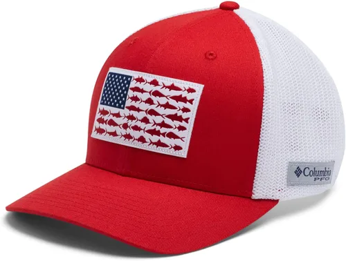 Miniatura 981 de Columbia - Gorra de malla con bandera con árboles unisex para adultos, corona alta