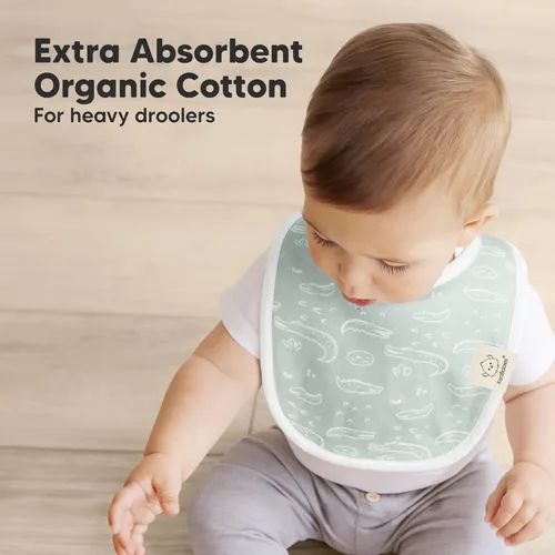 Miniatura 5 de Paquete de 8 baberos orgánicos para niños y niñas, baberos de algodón suave para babear y dentición para bebés niñas y niños, extra absorbentes