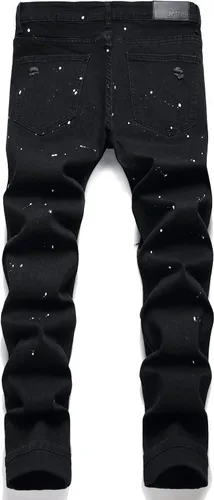 Miniatura 2 de AITITIA Men's Ripped Regular Fit Stretch Jeans