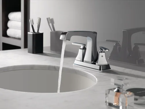 Miniatura 2 de Delta Faucet Ashlyn - Grifo de baño central cromado, grifo de lavabo de baño, tecnología de sello de diamante, ensamblaje de drenaje de metal