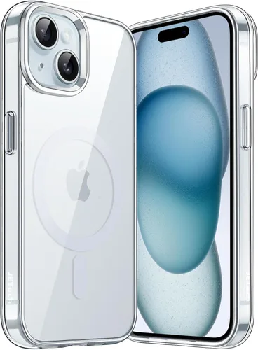 Miniatura 11 de JETech Funda magnética para iPhone 15 de 6.1 pulgadas, compatible con MagSafe, carga inalámbrica, a prueba de golpes, con parte trasera transparente