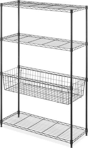 Miniatura 18 de Whitmor Estantería de 5 niveles ajustables con ruedas, capacidad de 400 libras por estante, máximo 2000 libras en total, 21 pulgadas de largo x 12