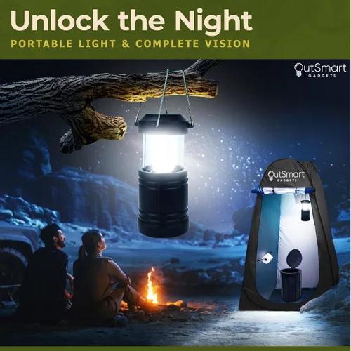 Miniatura 5 de Outsmart Gadgets Juego de inodoro portátil para exteriores para adultos con linterna nocturna de campamento, inodoro plegable XL, tienda de campaña
