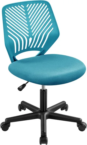 Miniatura 13 de Yaheetech Silla de escritorio linda para estudiantes, de respaldo bajo, sin brazos, silla de estudio con soporte lumbar, silla ajustable y giratoria