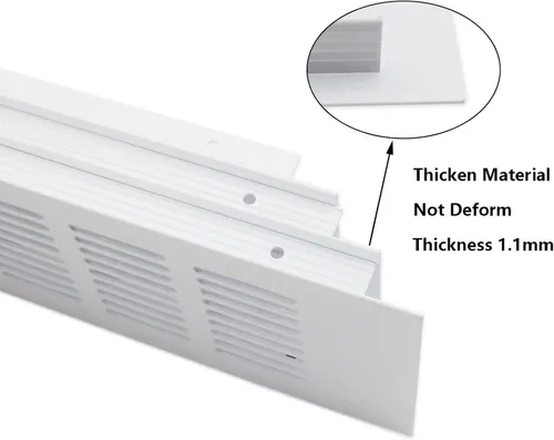 Miniatura 5 de 2 fundas para ventilación de aire, rejilla de ventilación de aleación de aluminio blanca rectangular, cubierta de rejilla de metal para armario