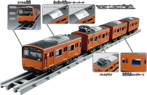 Miniatura 2 de Takara Tomy Plarail Real Class 201 Series Tren de cercanías (JR West Japan Orange)