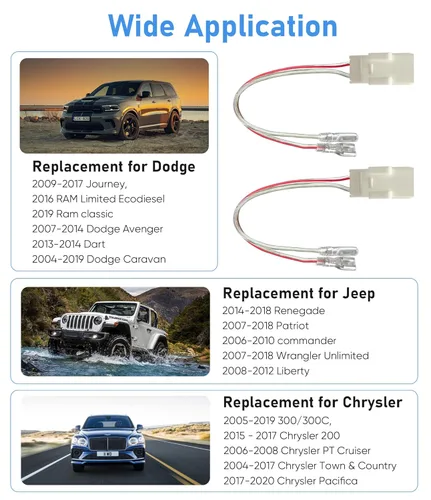 Miniatura 2 de Reemplazo del conector del arnés de cableado del altavoz de la puerta delantera y trasera del automóvil para Jeep Wrangler JK 2002-2020, Chrysler