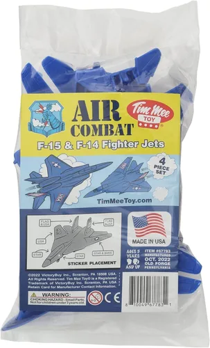 Miniatura 3 de TimMee Aviones de Combate de Plástico Army Men - 4 Aviones Azules Fabricados en Estados Unidos