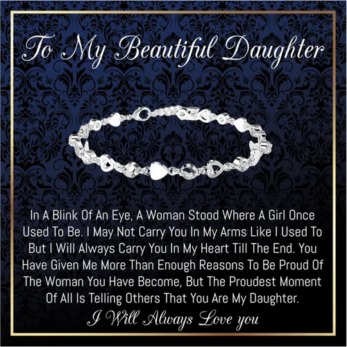 Miniatura 8 de Pulsera con texto en inglés "I Love You" - Regalo para hija, regalo