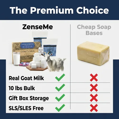 Miniatura 3 de Base de jabón de leche de cabra de 10 LBS Kit de suministros para derretir y verter para hacer jabón - Sin SLS/SLES y PEG Ingredientes orgánicos