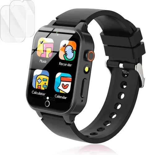 Miniatura 10 de Luyiilo Reloj inteligente para niños, reloj inteligente para niños, juguetes con 26 juegos de rompecabezas, pantalla táctil, cámara HD, reloj