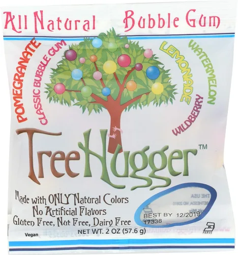 TREEHUGGER Fantastic Fruit Bubble Gum, 2 onzas