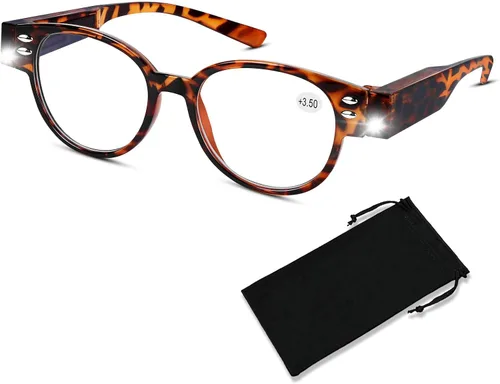 Miniatura 9 de Lentes de lectura con luz LED brillante con lupa con luz en la fama, lectores LED brillantes para hombres y mujeres, bloqueo de luz azul, antifatiga