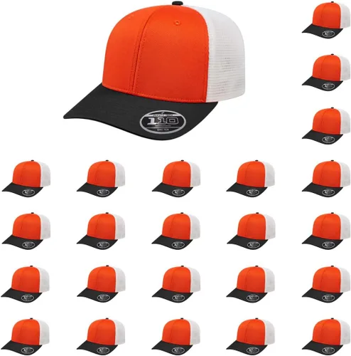 Miniatura 69 de Cap America i8502 Flexfit 110 Premium - Gorra de camionero de perfil medio con 6 paneles de malla trasera con protección UV y cierre ajustable Azul
