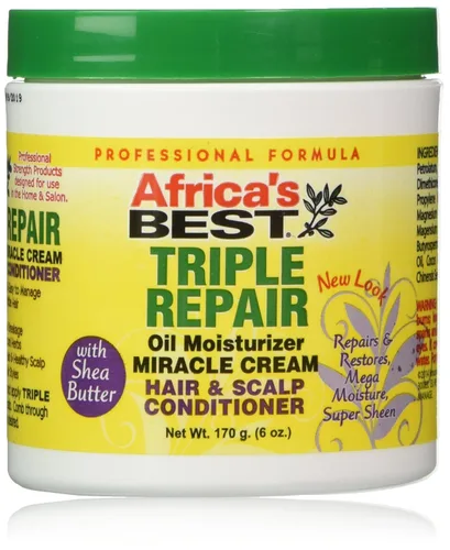Africa's Best Triple Repair - Acondicionador de aceite hidratante para cabello y cuero cabelludo, 6 onzas (el embalaje puede variar)