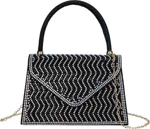 Bolsos de noche para mujer, formales, embrague de diamantes de imitación, bolso de fiesta de boda con purpurina, bolso de cóctel para fiesta de