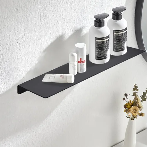 Miniatura 8 de TRUSTMI Estante flotante dorado cepillado SUS304 de acero inoxidable montado en la pared (16 x 4 pulgadas) para baño, cocina, dormitorio, sala