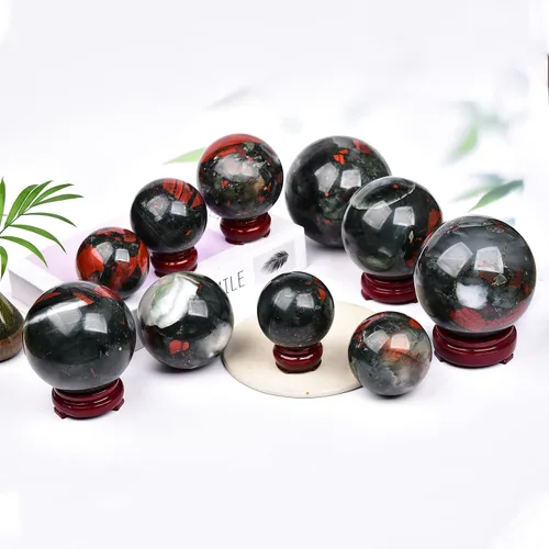 Miniatura 6 de JIC Gem Piedra Natural de Jaspe Africano Cristal de Curación Esfera Adivinación Bola de Piedra Preciosa, Feng Shui Reiki Aura Decoración de Piedra