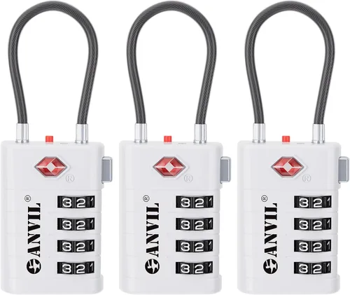 Miniatura 33 de ANVIL Candados de equipaje TSA de 4 esferas con alerta de búsqueda: núcleo TSA008 mejorado para máxima seguridad, ideal para equipaje, maleta