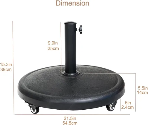 Miniatura 5 de C-Hopetree - Paraguas para exteriores, Negro