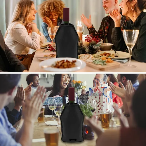 Miniatura 5 de Pallesen Funda portátil para enfriar vino, enfriador de botellas reutilizable que mantiene el rojo, blanco y champán frescos para botellas