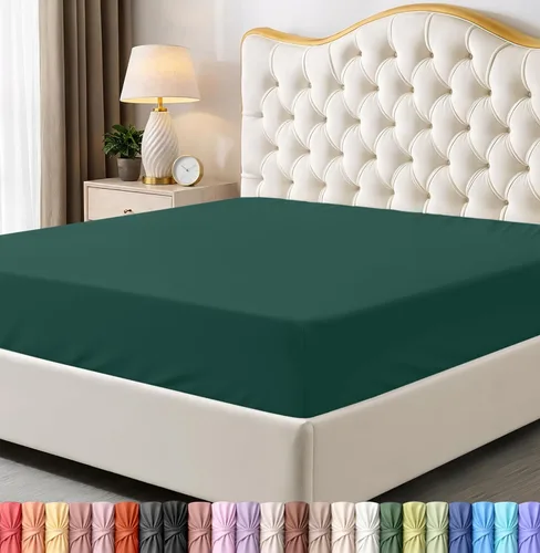 Miniatura 38 de Utopia Bedding Sábana Bajera Completa Ajustada - Sábana de Fondo - Bolsillo Profundo - Microfibra Suave - Resistente al Encogimiento y la Azul Spa