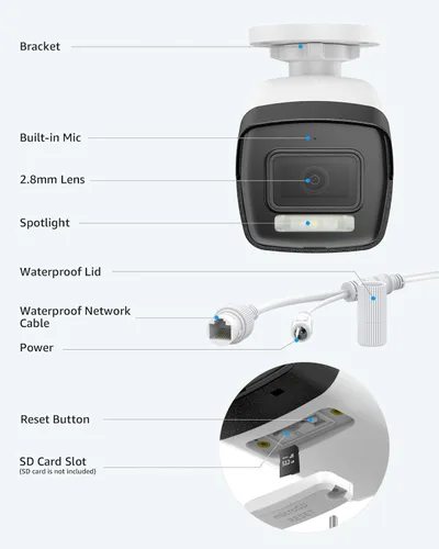 Miniatura 7 de ANNKE Cámara IP PoE de 12MP para exteriores, cámara de seguridad con doble luz inteligente para vigilancia doméstica, detección de seres
