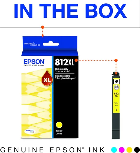 Miniatura 6 de Epson T812 DURABrite Ultra Ink Cartucho cian de alta capacidad (T812XL220-S) y T812 DURABrite Ultra Ink Cartucho amarillo de alta capacidad