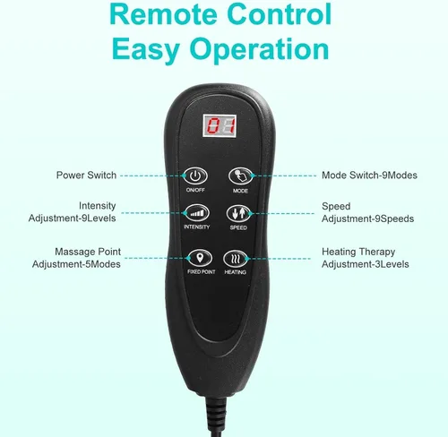 Miniatura 6 de TeqHome Tapete de Masaje de Cuerpo Completo con Calor y Almohada de Masaje Shiatsu Movible para Cuello y Espalda, Almohadilla de Masaje con Almohada