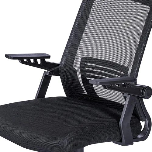 Miniatura 8 de Techni Mobili, Silla ergonómica negra de malla de oficina Mid-back office chair, lumbar support, breathable mesh back, height adjustable, flip-up