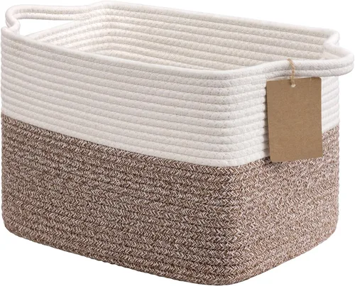 Miniatura 19 de Goodpick Cesta de Almacenamiento Negra para Estantes, Cestas Tejidas para Almacenamiento, Cestas de Almacenamiento de Juguetes para Niños, Cesta