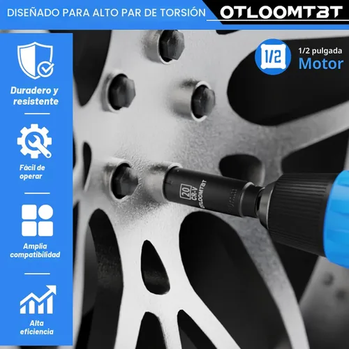 Miniatura 3 de OTLOOMTBT Juego de 32 dados de impacto de 1/2 pulgada – Dados profundos de grado industrial resistente, juego completo métrico/SAE con barra