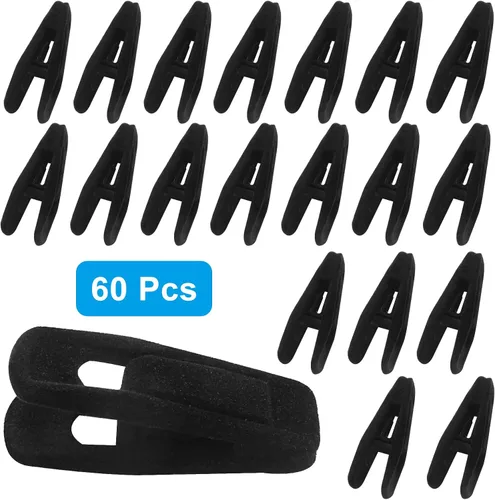 Miniatura 5 de Hordion ZC202405062817 - 60 clips de terciopelo antideslizantes, clips de fieltro negro para perchas finas de ropa, ZC202405062817