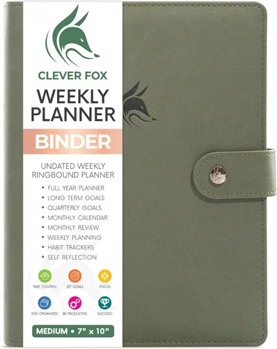 Miniatura 8 de Clever Fox Recambios de carpeta de planificador semanal, juego de recambio de página de planificador de 12 meses, planificador para gestión