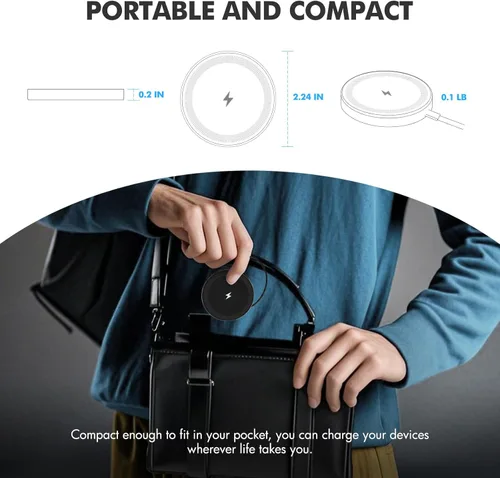 Miniatura 8 de Paquete de 2 cargadores inalámbricos magnéticos de 15 W: almohadilla de carga rápida Qi2 para iPhone Air 17 16 15 14 13 12 Pro Max, Samsung Galaxy