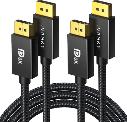 Miniatura 11 de IVANKY Cable DisplayPort 8K 1.4, cable DP certificado VESA de 6.6 pies (8K @60Hz, 4K @240Hz, 2K @240Hz) HBR3 compatible con 32.4 Gbps, HDR, HDCP